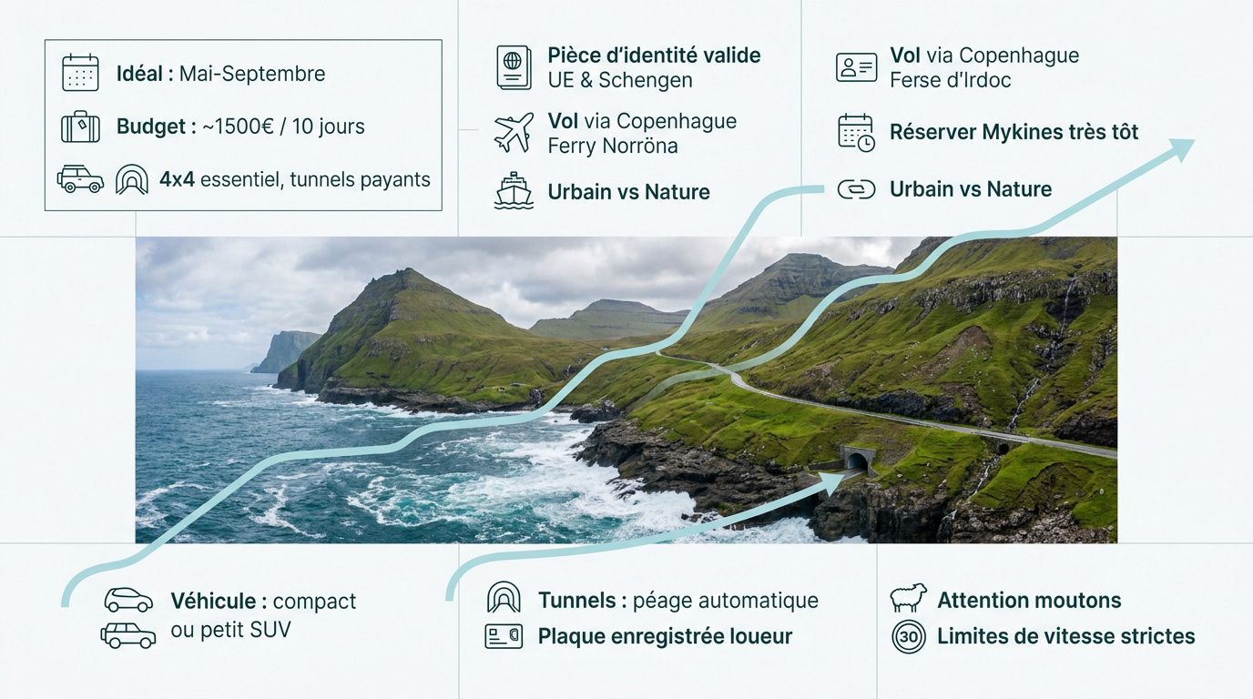 Infographie transports et budget îles Féroé