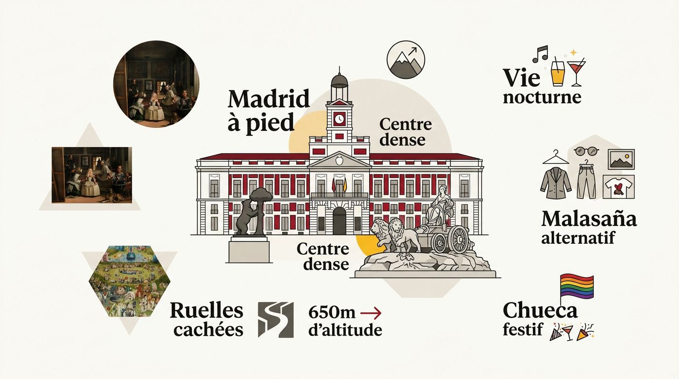 Architecture et rues piétonnes de Madrid en 2026